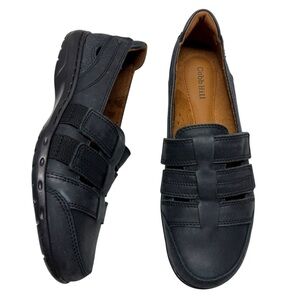 Cobb Hill Rockport Penfield Fisherman Slip-On Sandal Black Leather Womens 6.5